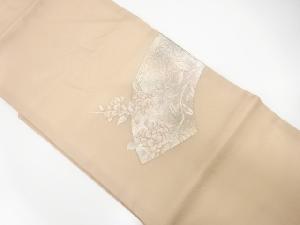 紗 地紙に枝花模様織出し名古屋帯